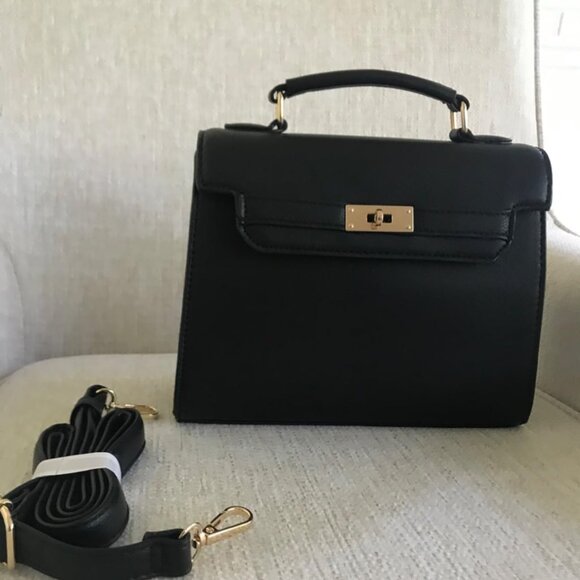 Neiman Marcus Top Handle Leather Satchel Bag - Picture 2 of 4